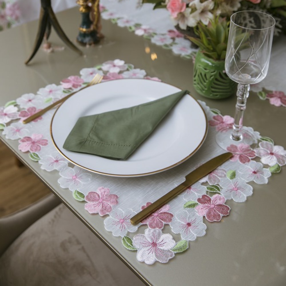 Kit 2 peças Jogo Americano Casa Argivai Clássica Jardim