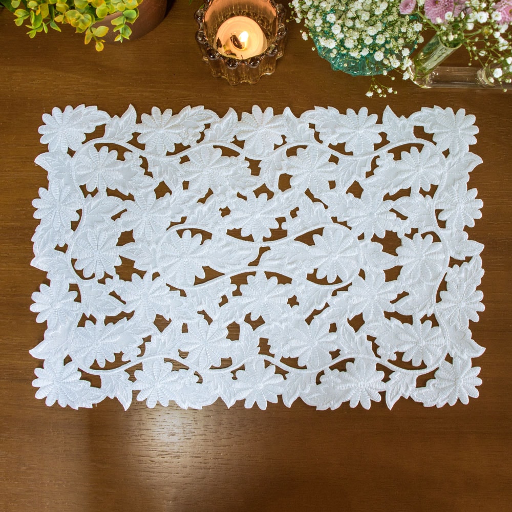 Kit 2 peças Jogo Americano Casa Argivai Luxo Requinte Blanc