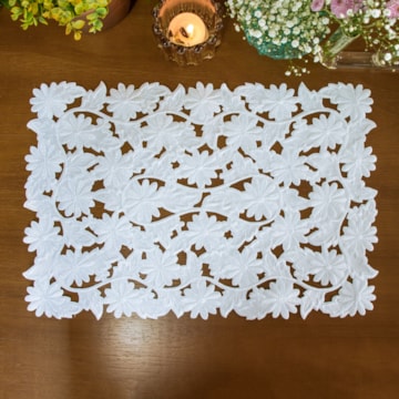 Kit 2 peças Jogo Americano Casa Argivai Luxo Requinte Blanc