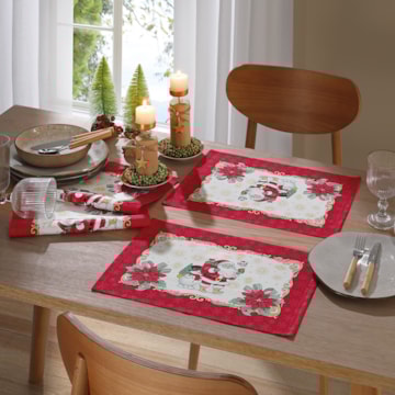 Kit 2 Peças Jogo Americano Dohler Athenas Natal Amigos do Noel