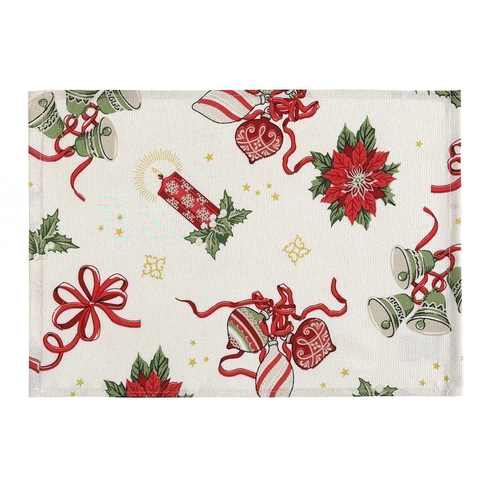 Kit 2 Peças Jogo Americano Dohler Celebra Guirlandas de Natal com Efeito Brilho