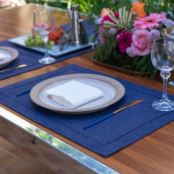 Kit 2 peças Jogo Americano Glamour Azul Navy 35cm x 50cm