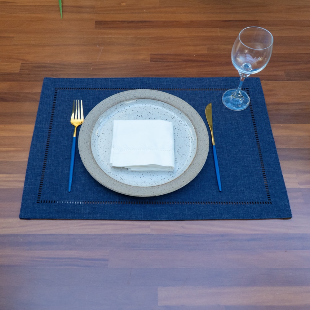 Kit 2 peças Jogo Americano Glamour Azul Navy 35cm x 50cm