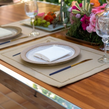 Kit 2 peças Jogo Americano Glamour Bege 35cm x 50cm