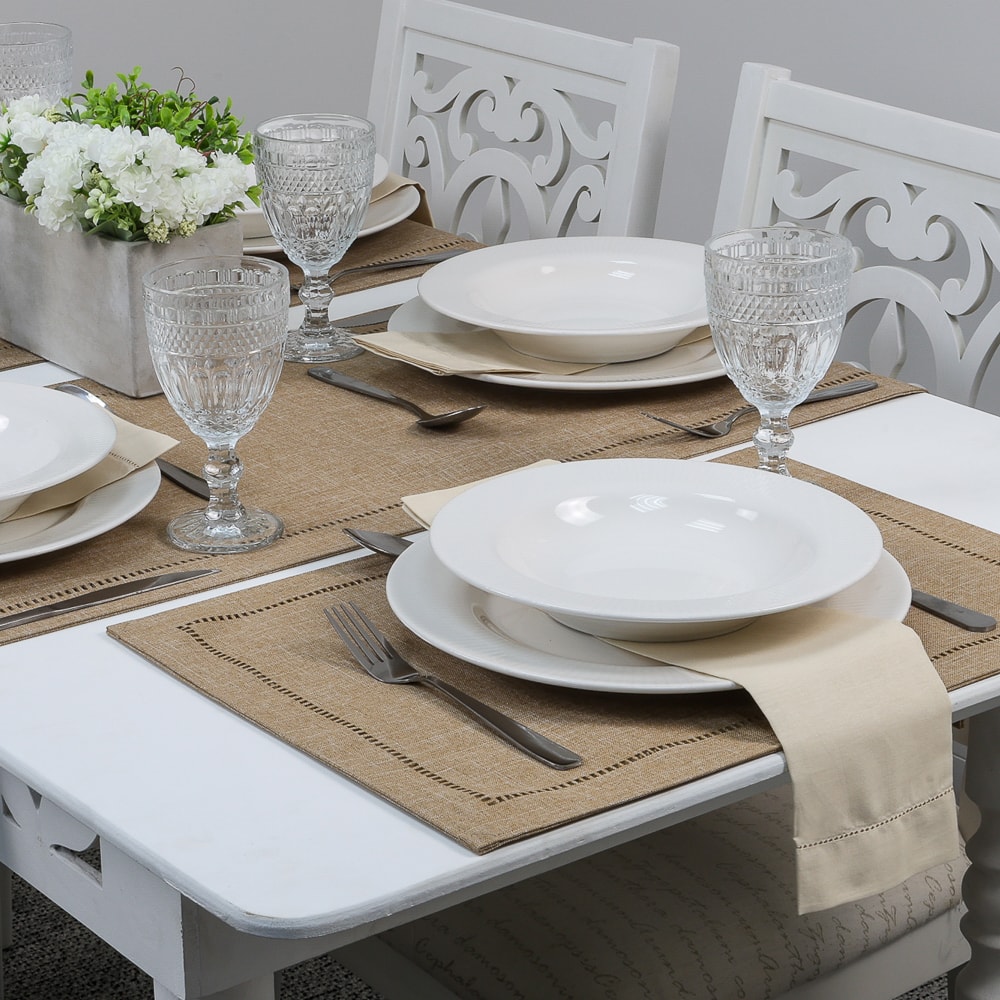 Kit 2 peças Jogo Americano Glamour Castanho