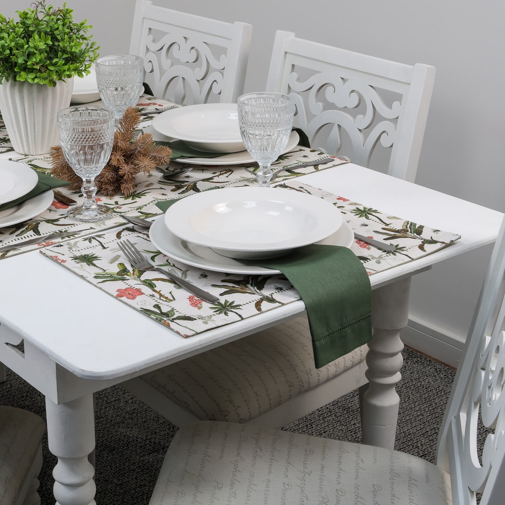 Kit 2 peças Jogo Americano Glamour Palms Dupla Face 35cm x 50cm