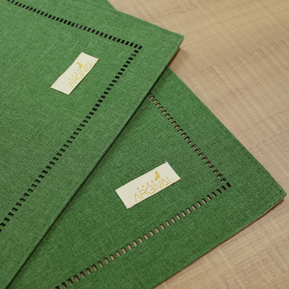 Kit 2 peças Jogo Americano Glamour Verde Musgo 35cm x 50cm