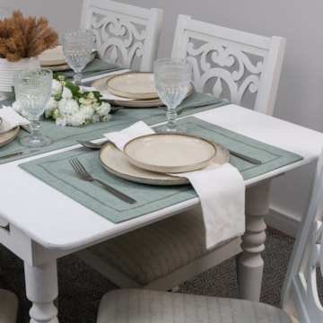 Kit 2 peças Jogo Americano Glamour Verde Star 35cm x 50cm