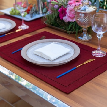 Kit 2 peças Jogo Americano Glamour Vermelho Laca 35cm x 50cm