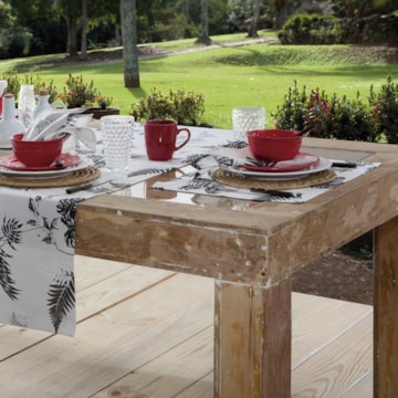 Kit 2 Peças Jogo Americano Naturalle Limpeza Prática Tropical Preto