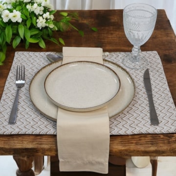 Kit 2 peças Jogo Americano Nature Algodão e Juta 33cm x 45cm