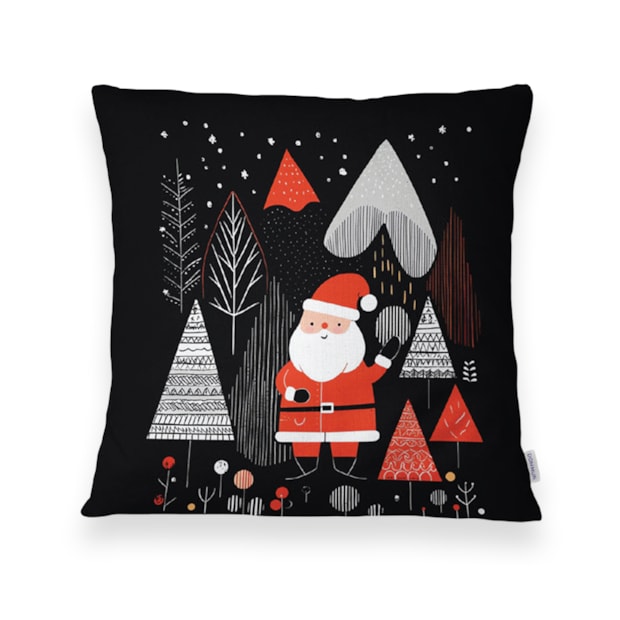 Kit 3 Peças Capa de Almofada Bosque de Natal Aveludado com Zíper 43cm x 43cm
