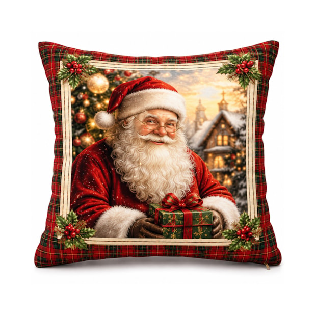 Kit 3 Peças Capa de Almofada Dreams Natal Encantado Estampa Digital Aveludada 43cm x 43cm (1 Peça)