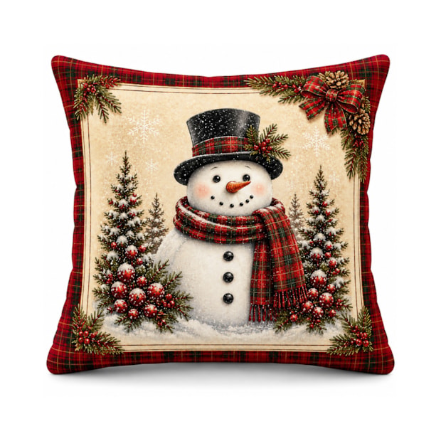 Kit 3 Peças Capa de Almofada Dreams Natal Encantado Estampa Digital Aveludada 43cm x 43cm (1 Peça)