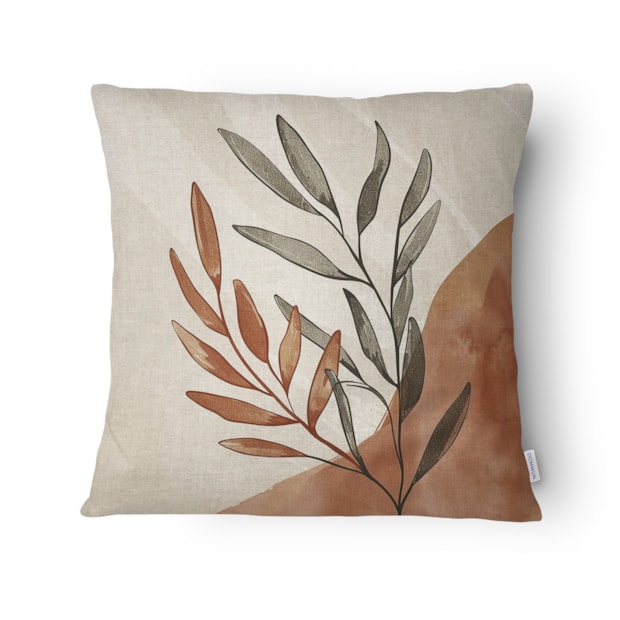 Kit 3 Peças Capa de Almofada Floral Terracota Aveludado com Zíper 43cm x 43cm