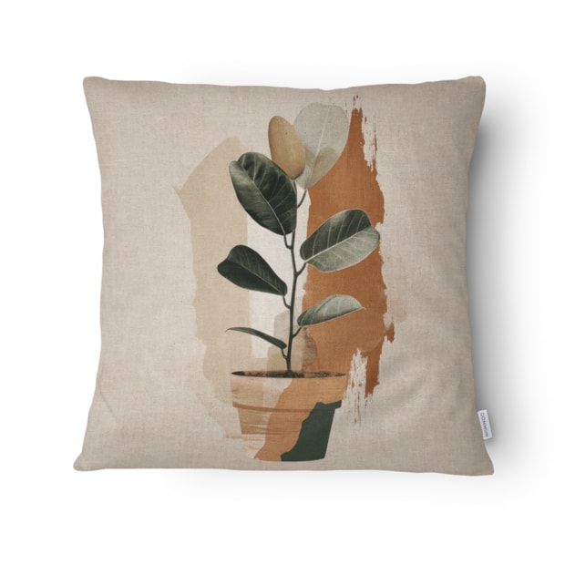 Kit 3 Peças Capa de Almofada Floral Terracota Aveludado com Zíper 43cm x 43cm