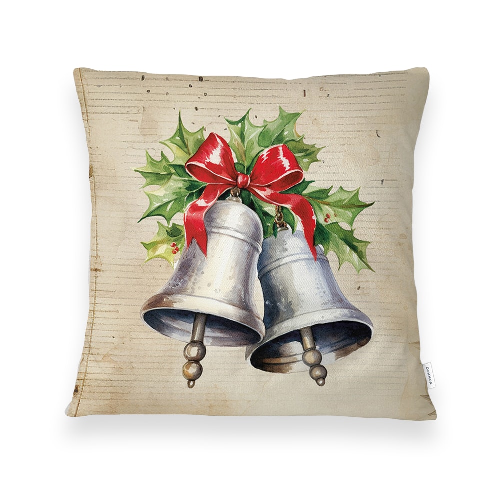Kit 3 Peças Capa de Almofada Natal Aquarela Aveludado 43x43