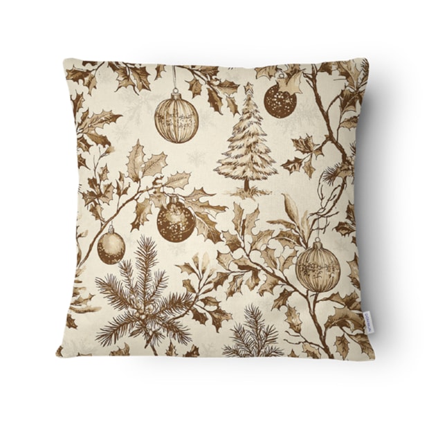 Kit 3 Peças Capa de Almofada Natal Clássico Aveludado com Zíper 43cm x 43cm