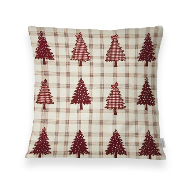 Kit 3 Peças Capa de Almofada Natal Clássico Aveludado com Zíper 43cm x 43cm