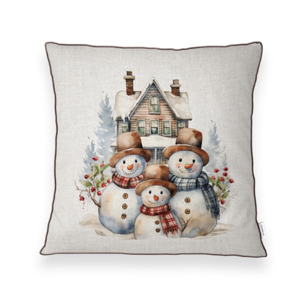 Kit 3 Peças Capa de Almofada Natal Doce Aveludado com Zíper 43cm x 43cm
