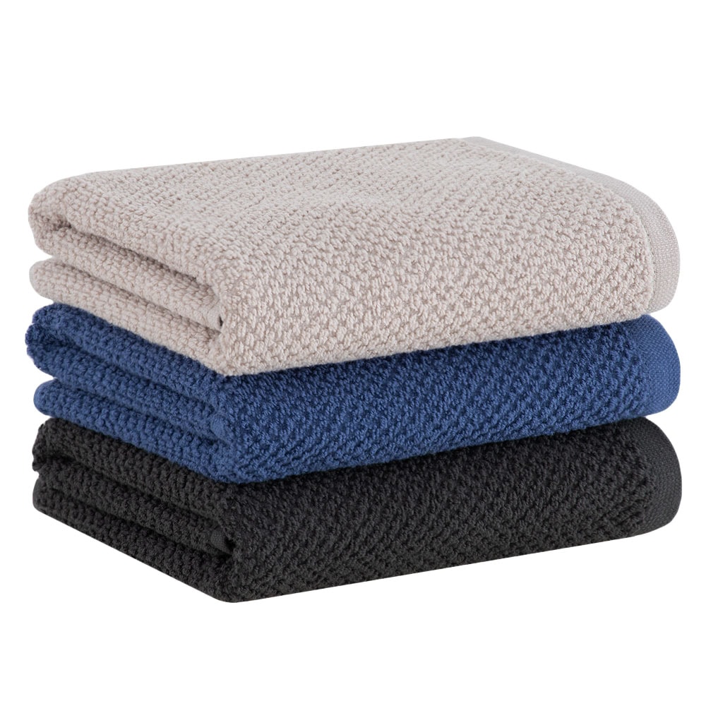 Kit 3 Peças Pano de Copa Buddemeyer Gourmet Bege, Azul e Cinza 100% Algodão - Gramatura: 380 g/m²