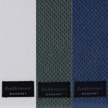 Kit 3 Peças Pano de Copa Buddemeyer Gourmet Branco, Azul e Verde 100% Algodão - Gramatura: 380 g/m²