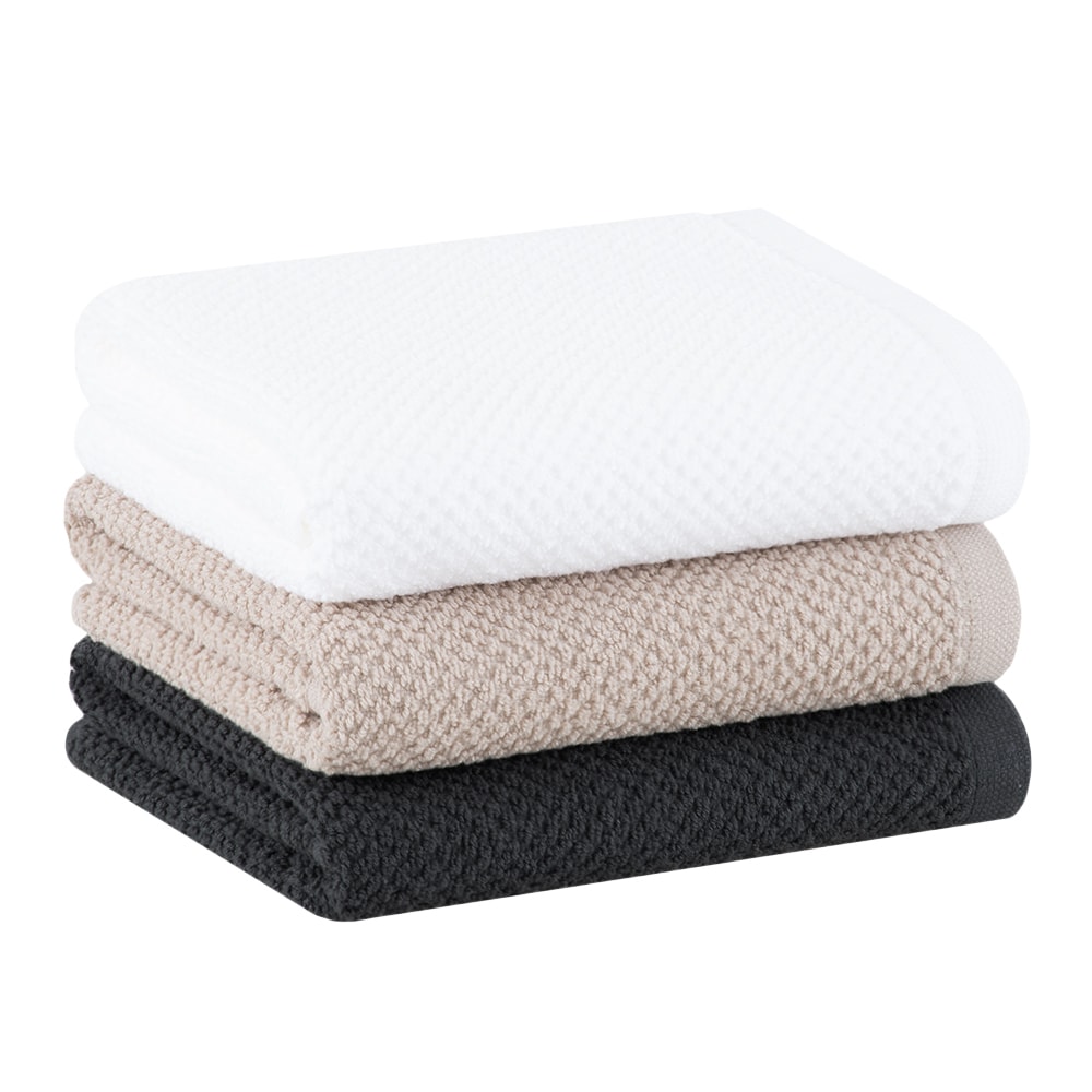 Kit 3 Peças Pano de Copa Buddemeyer Gourmet Branco, Bege e Cinza 100% Algodão - Gramatura: 380 g/m²