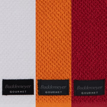 Kit 3 Peças Pano de Copa Buddemeyer Gourmet Branco, Laranja e Vermelho 100% Algodão - Gramatura: 380 g/m²