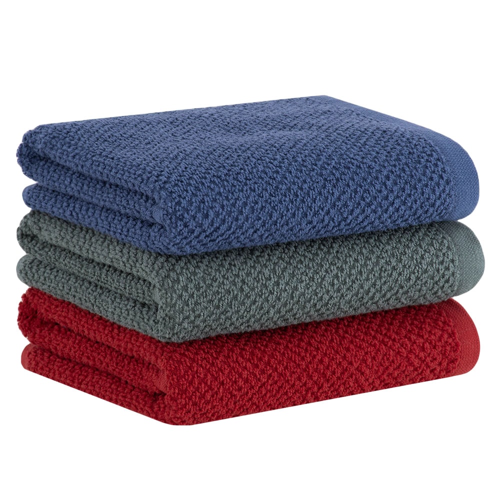 Kit 3 Peças Pano de Copa Buddemeyer Gourmet Verde, Azul e Vermelho 100% Algodão - Gramatura: 380 g/m²