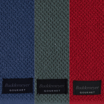 Kit 3 Peças Pano de Copa Buddemeyer Gourmet Verde, Azul e Vermelho 100% Algodão - Gramatura: 380 g/m²