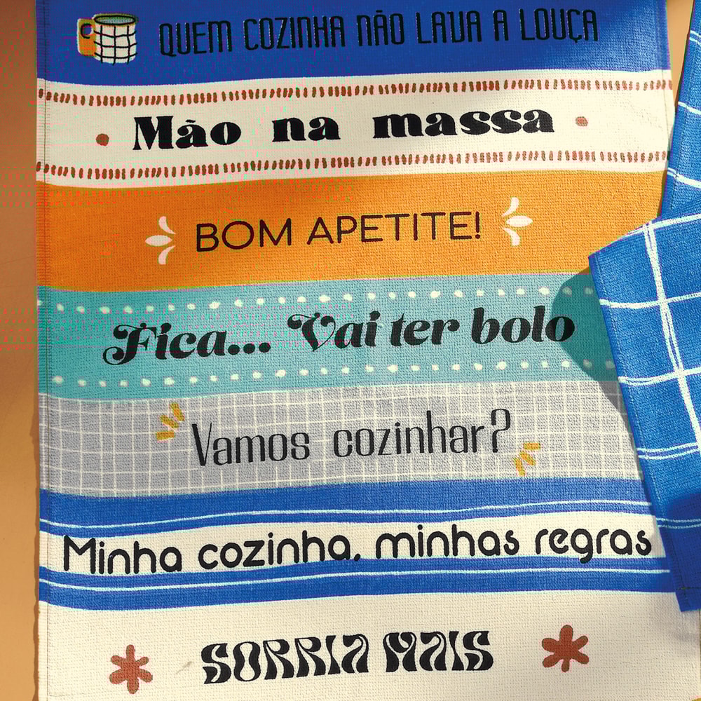 Kit 3 Peças Pano de Copa Dohler Bom Apetite 100% Algodão