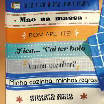 Kit 3 Peças Pano de Copa Dohler Bom Apetite 100% Algodão