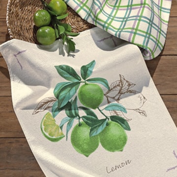 Kit 3 Peças Pano de Copa Dohler Botânica Limone 100% Algodão