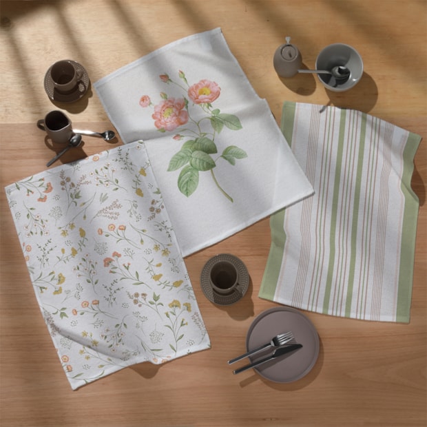 Kit 3 Peças Pano de Copa Dohler Florência 100% Algodão