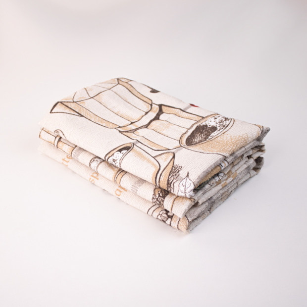 Kit 3 Peças Pano de Copa Dohler Hora do Café 100% Algodão