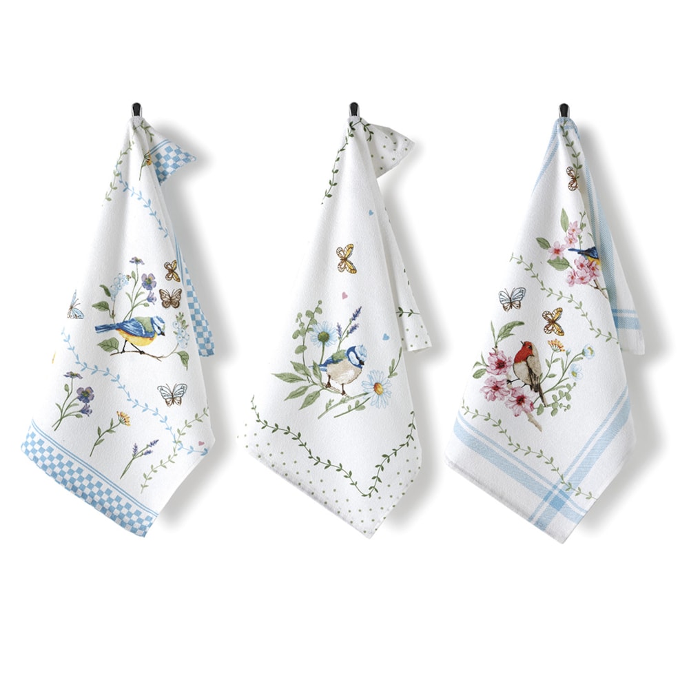 Kit 3 Peças Pano de Copa Dohler Jardim 100% Algodão