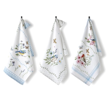 Kit 3 Peças Pano de Copa Dohler Jardim 100% Algodão