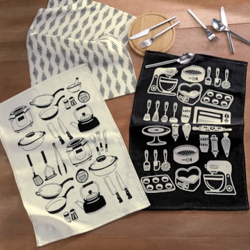 Kit 3 Peças Pano de Copa Dohler Menu 100% Algodão