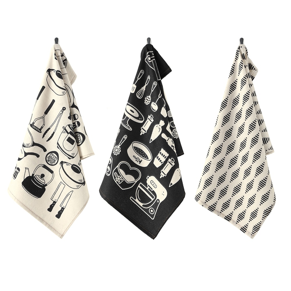 Kit 3 Peças Pano de Copa Dohler Menu 100% Algodão