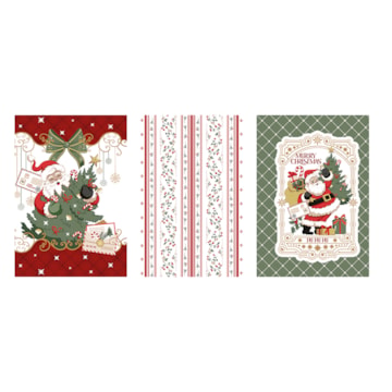 Kit 3 Peças Pano de Copa Felpudo Dohler Encontro de Natal 100% Algodão