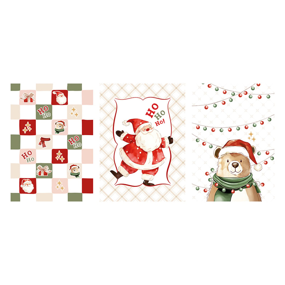 Kit 3 Peças Pano de Copa Felpudo Dohler Natal Divertido 100% Algodão