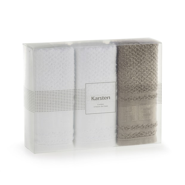 Kit 3 Peças Pano de Copa Karsten Cuisine 100% Algodão