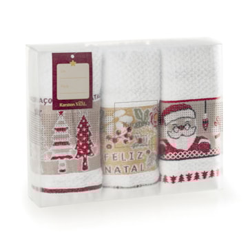 Kit 3 Peças Pano de Copa Karsten Festivo Natal