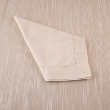 Kit 4 peças Guardanapo de Tecido À Jour Bege Percal 100% Algodão