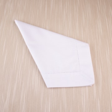 Kit 4 peças Guardanapo de Tecido À Jour Branco Percal 100% Algodão