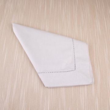 Kit 4 peças Guardanapo de Tecido À Jour Silver Percal 100% Algodão