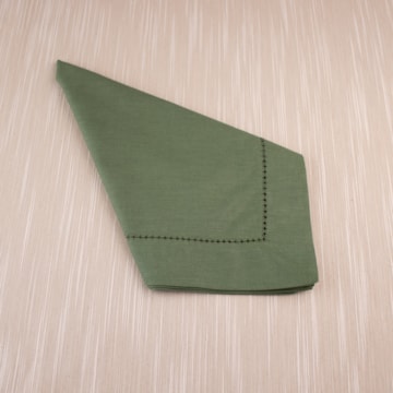 Kit 4 peças Guardanapo de Tecido À Jour Verde Musgo Percal 100% Algodão