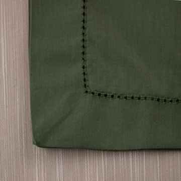 Kit 4 peças Guardanapo de Tecido À Jour Verde Musgo Percal 100% Algodão