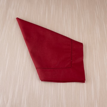 Kit 4 Peças Guardanapo de Tecido Casa Argivai À Jour Bordô Percal 100% Algodão 40cm x 40cm