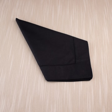 Kit 4 Peças Guardanapo de Tecido Casa Argivai À Jour Dark Preto Percal 100% Algodão 40cm x 40cm